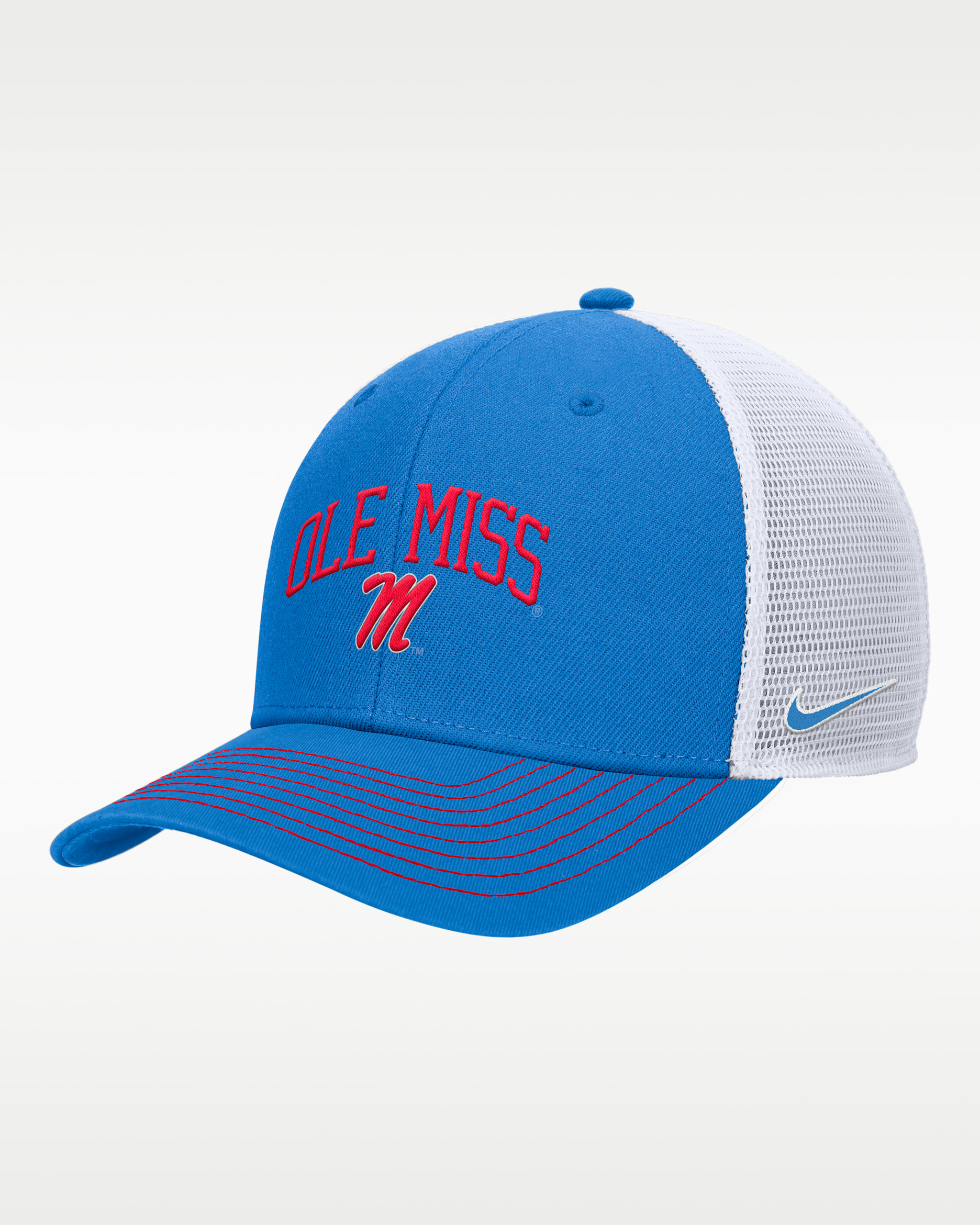 Ole Miss Rise Men's Nike College Trucker Adjustable Hat. Nike.com